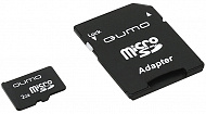 Карта памяти Qumo microSDHC class 10 32GB + SD adapter